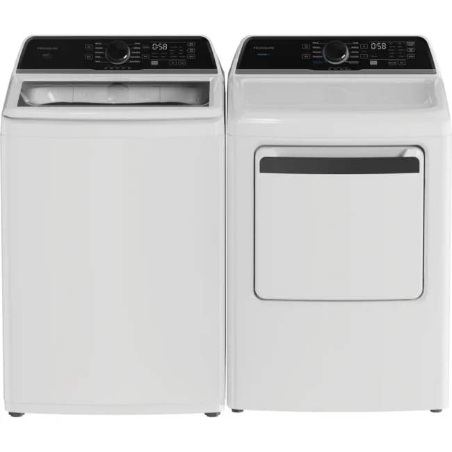 Frigidaire Washer and Dryer Set - 27 inch, 5.1 cu.ft / 7.0 cu.ft, top load, white - FLVW7523BW & FLVE752CBW