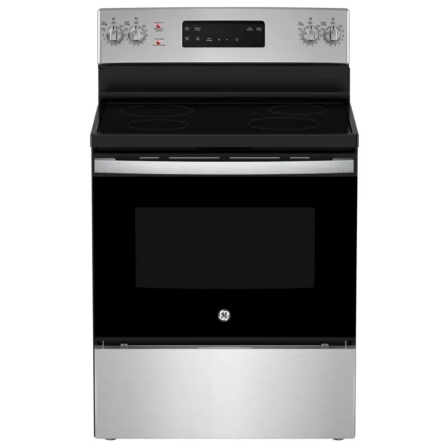 Cuisinière électrique GE – 30 pouces, 5 pi³, inox – JCB630SV1SS