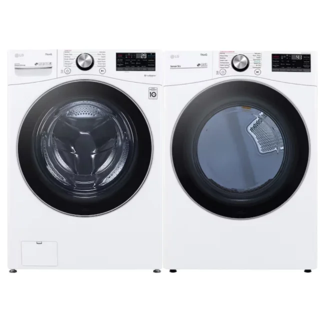 LG washer and dryer set - 27 inch, white - WM4100HWA & DLEX4200W