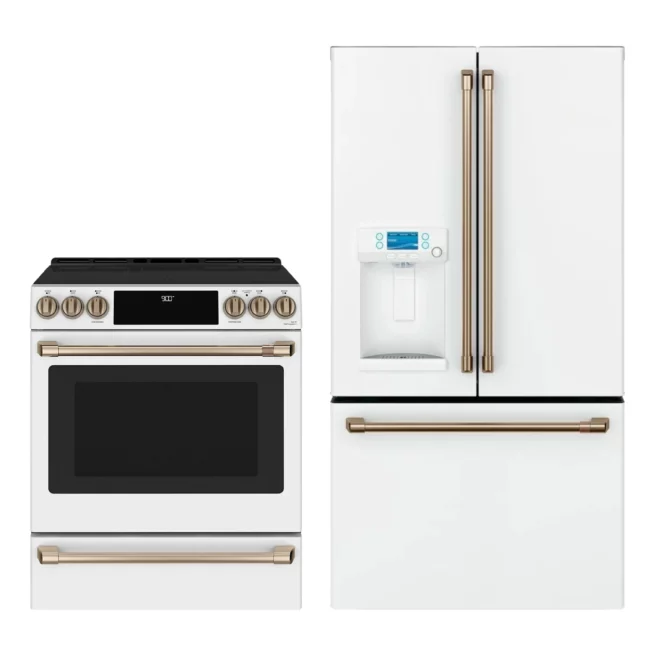Duo 36" French door refrigerator + induction stove - GE Café - CYE22TP4MW2 & CCHS900P4MW2