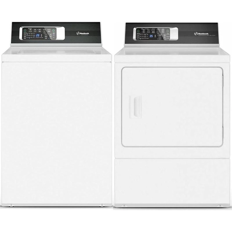 Huebsch 27 inch washer & dryer set - 3.5 cu.ft / 6.8 cu.ft, white - TR7104WN & DR7103WE
