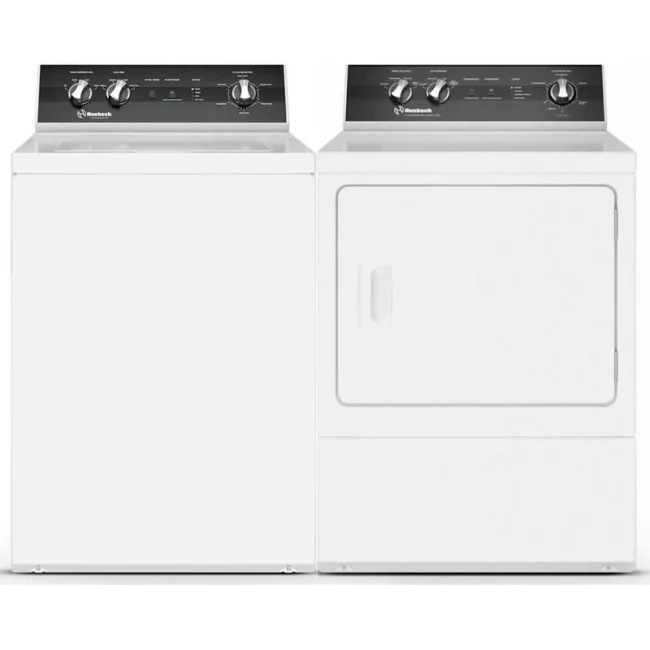 Huebsch 27-inch washer & dryer set - 3.2 cu.ft / 7.0 cu.ft, white - TR5104WN & DR5103WE
