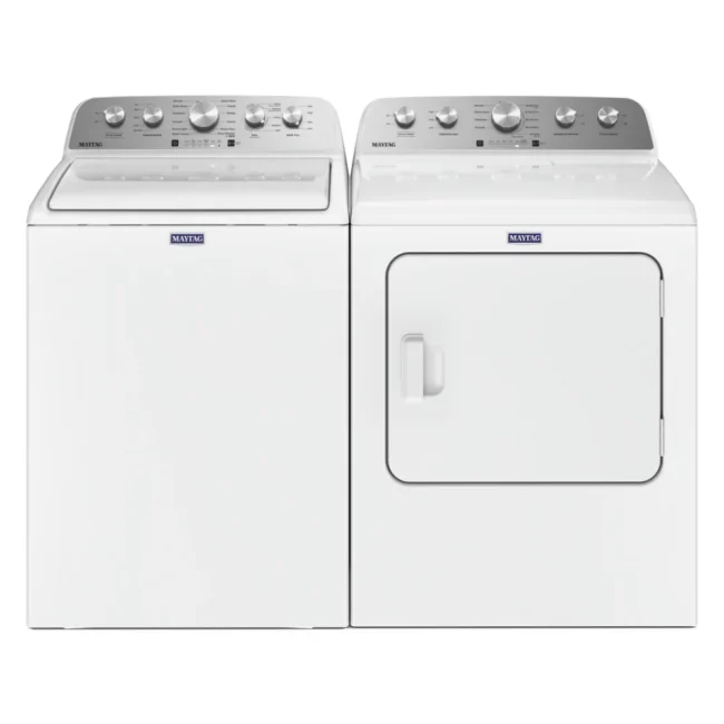 Maytag electric washer and dryer set, 28 inches, white - MVW5035MW / YMED5030MW