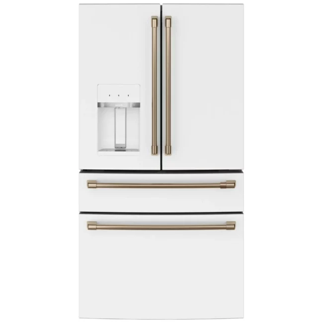 GE Café French door refrigerator, 36" with water and ice, white - CVE28DP4NW2