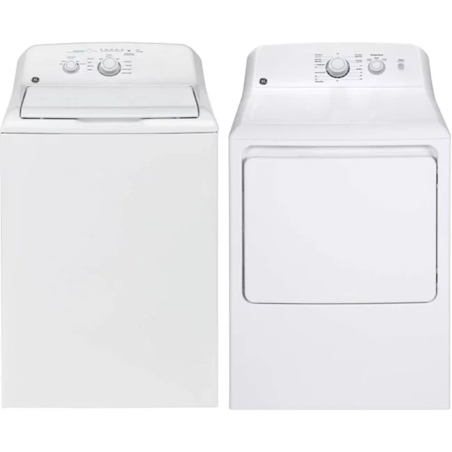 Combo laveuse et sécheuse GE 27 pouces – blanc – GTW223BMRWW & GTX22EBMRWW