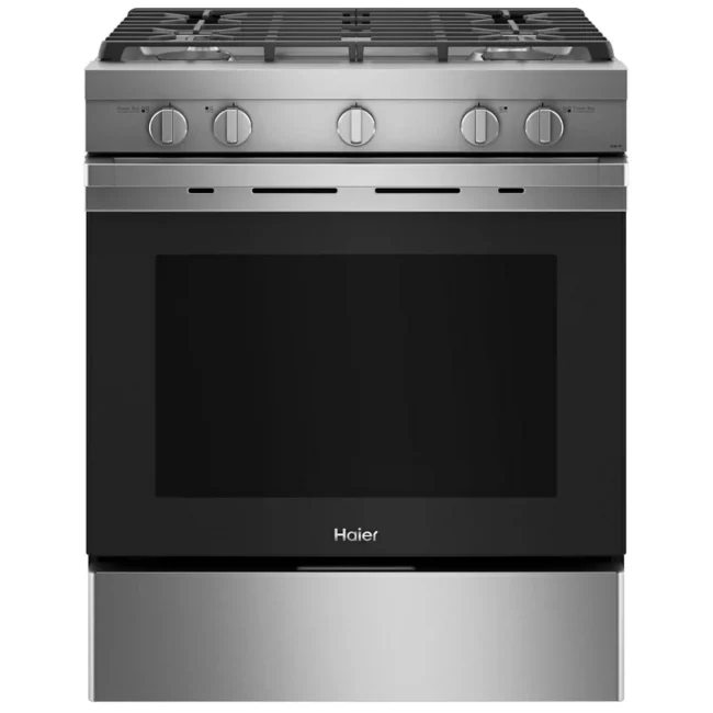 Cuisinière à gaz Haier – 30 pouces, 5,6 pi³, acier inoxydable – QCGSS740RN1S