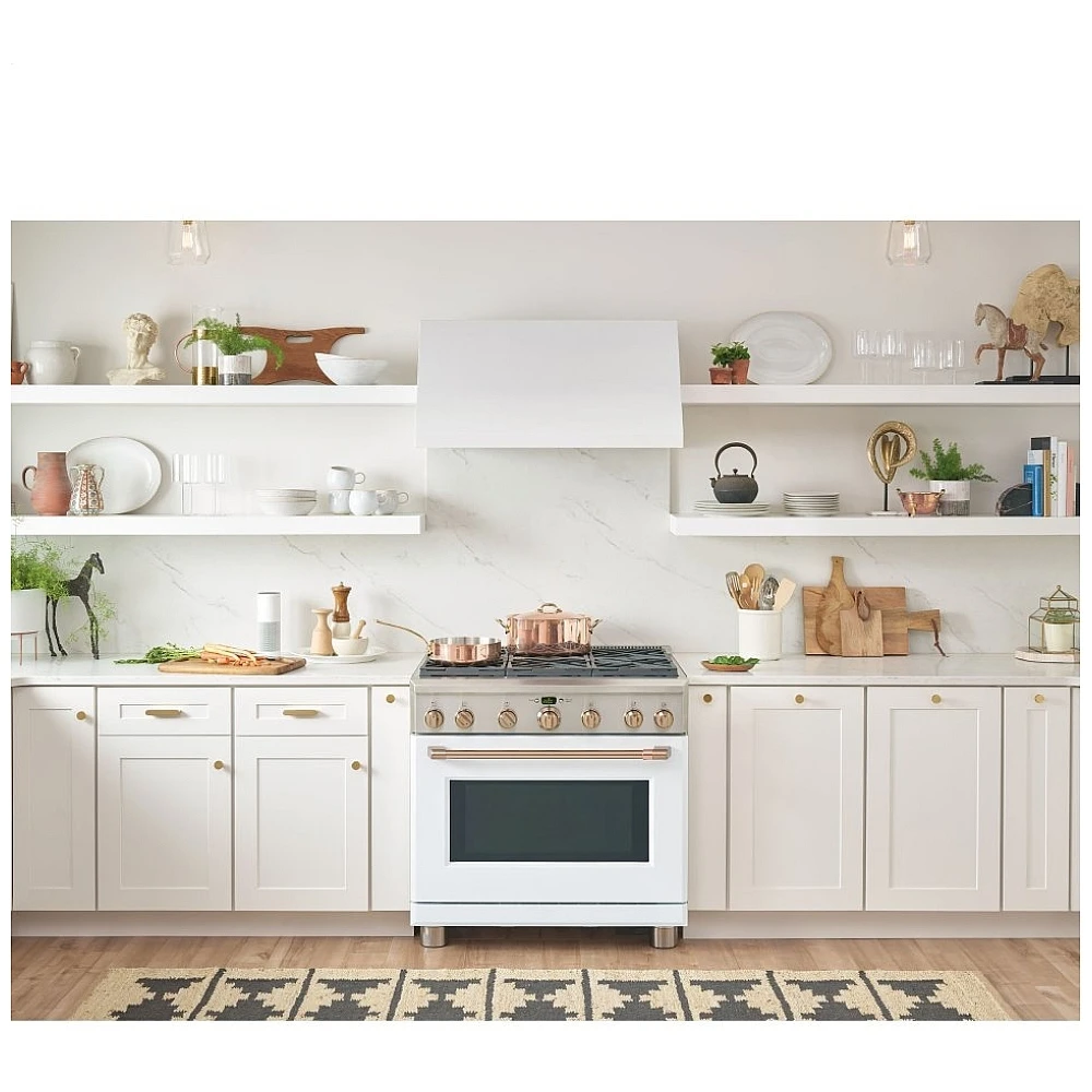 Cuisinière à biénergie GE Café – 36 pouces, 6 brûleurs, blanc mat – C2Y366P4MW2 – Image 4