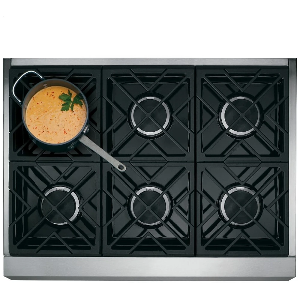 Cuisinière à biénergie GE Café – 36 pouces, 6 brûleurs, blanc mat – C2Y366P4MW2 – Image 2