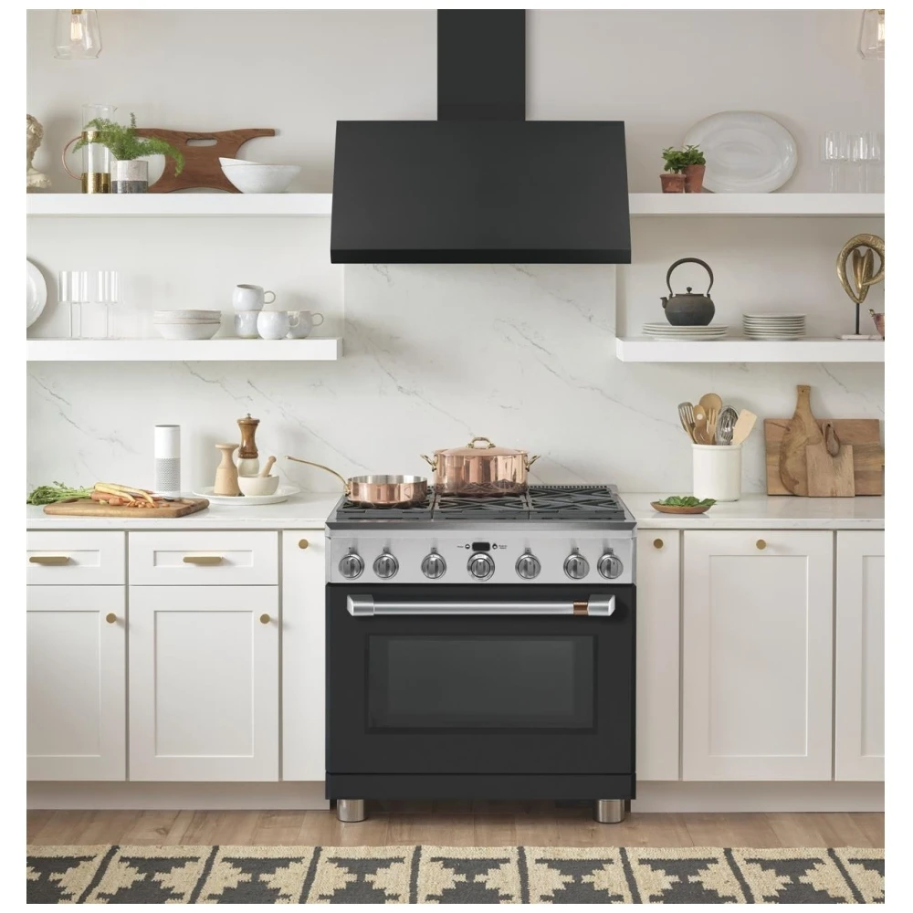 Cuisinière à biénergie GE Café – 36 pouces, 6 brûleurs, noir mat – C2Y366TP3PD1 – Image 4