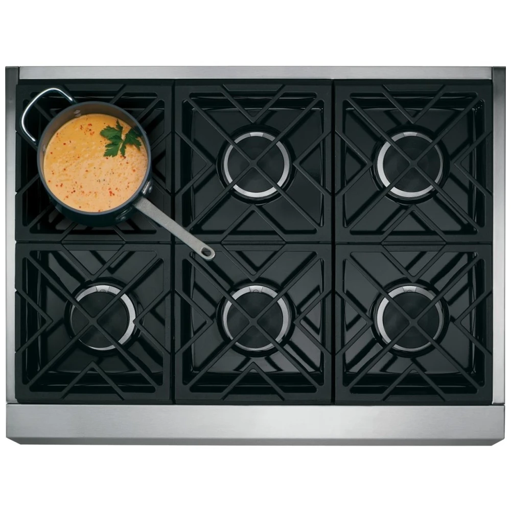 Cuisinière à biénergie GE Café – 36 pouces, 6 brûleurs, noir mat – C2Y366TP3PD1 – Image 2