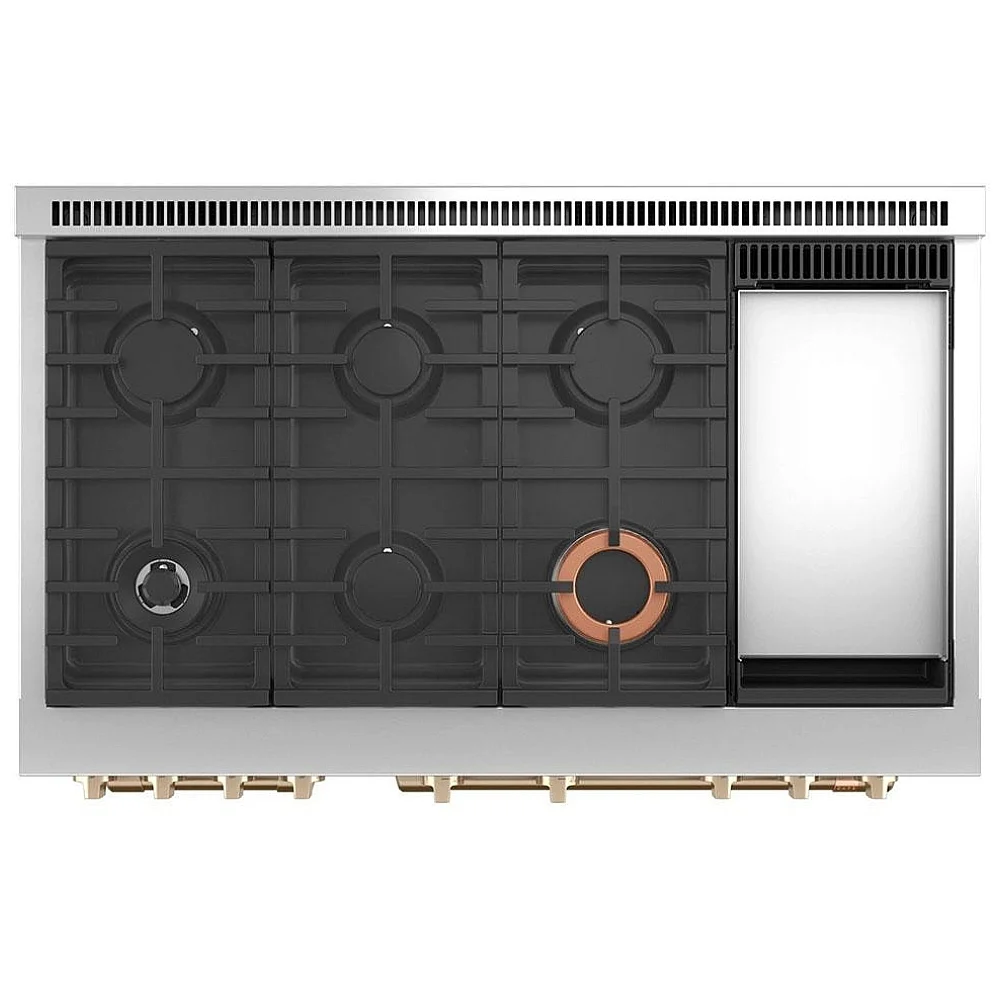 Cuisinière à biénergie GE Café – 48 pouces, four double 8,25 pi³, blanc mat – C2Y486P4TW2 – Image 4