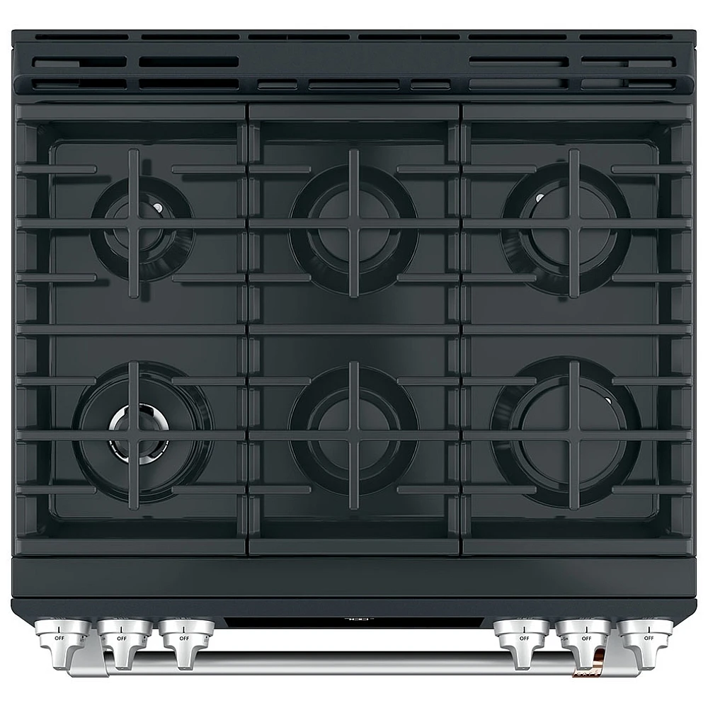 Cuisinière à gaz GE Café – 30 pouces, 5,6 pi³, noir – CCGS700P3MD1 – Image 4