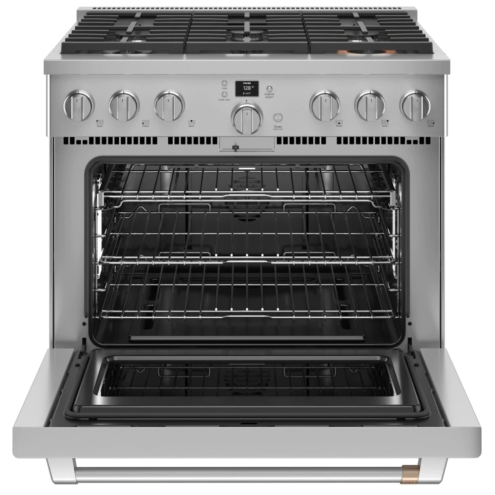 Cuisinière à gaz GE Café – 36 pouces, 6,2 pi³, Acier inoxydable – CGY366P2T1S1 – Image 2