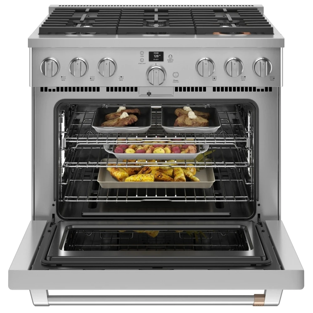 Cuisinière à gaz GE Café – 36 pouces, 6,2 pi³, Acier inoxydable – CGY366P2T1S1 – Image 3