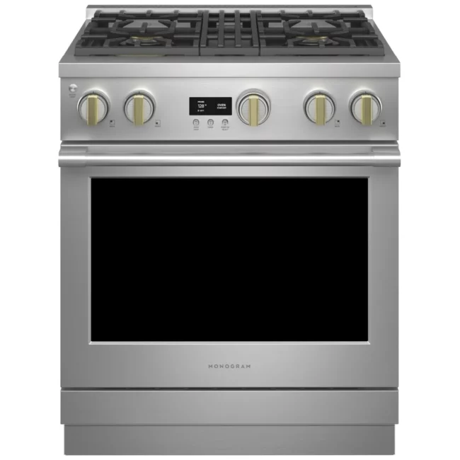 Cuisinière à gaz Monogram – 30 pouces, 5,7 pi³, inox – ZGP304NTSS