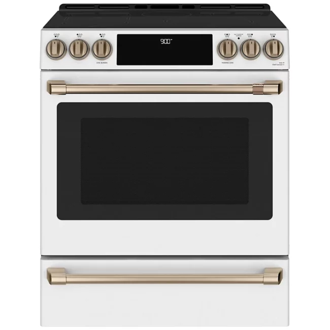 Cuisinière à induction GE Café – 30 pouces, 5,7 pi³, blanc – CCHS900P4MW2