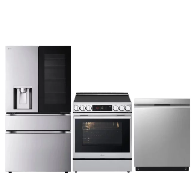 LG stainless steel kitchen set - Fridge + Cooker + Dishwasher - LF29S8365S + LSEL6335XE + LDPN454HT