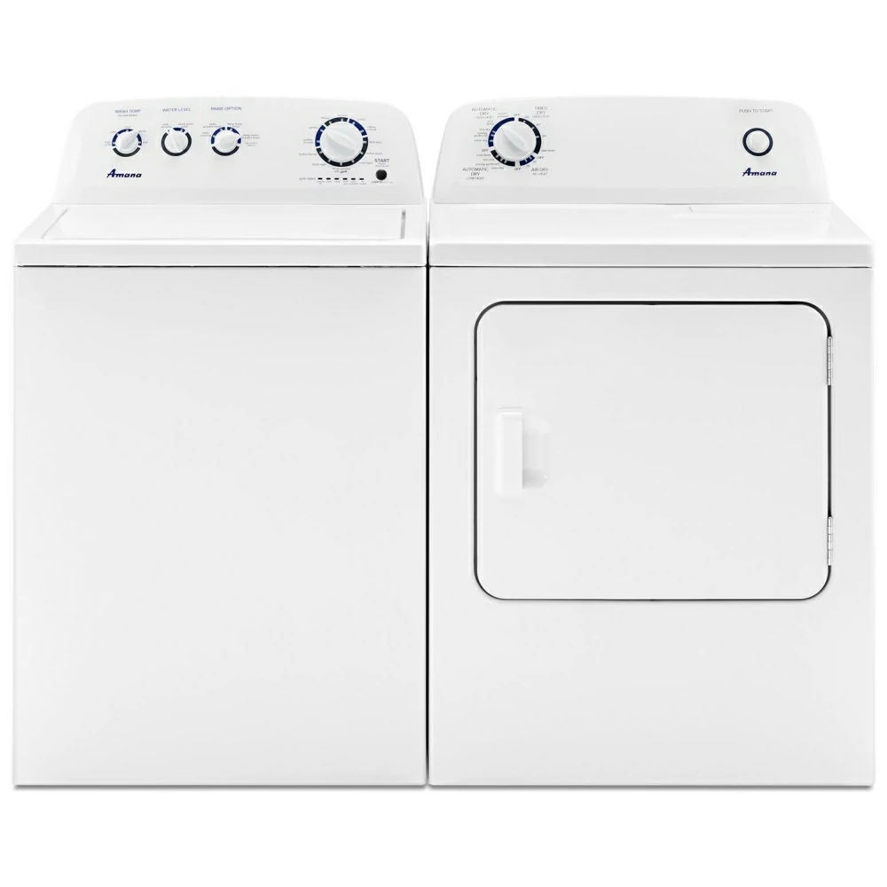 Amana washer and dryer set, 28 inches, white - NTW4519JW & YNED4655EW