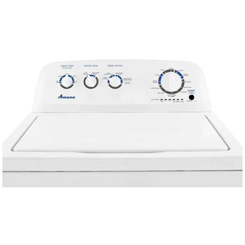 Ensemble laveuse et sécheuse Amana, 28 pouces, blanc – NTW4519JW & YNED4655EW - Image 4