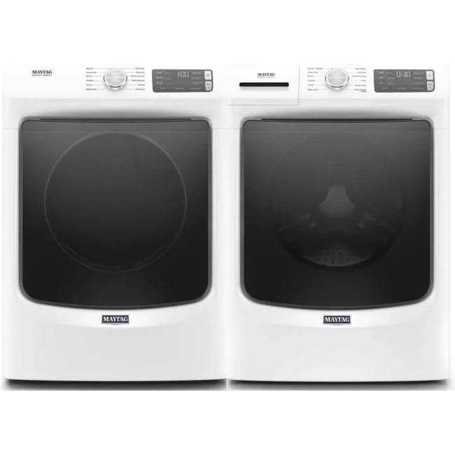 Maytag 27-inch electric front washer and dryer set, white - MHW6630HW & YMED6630HW