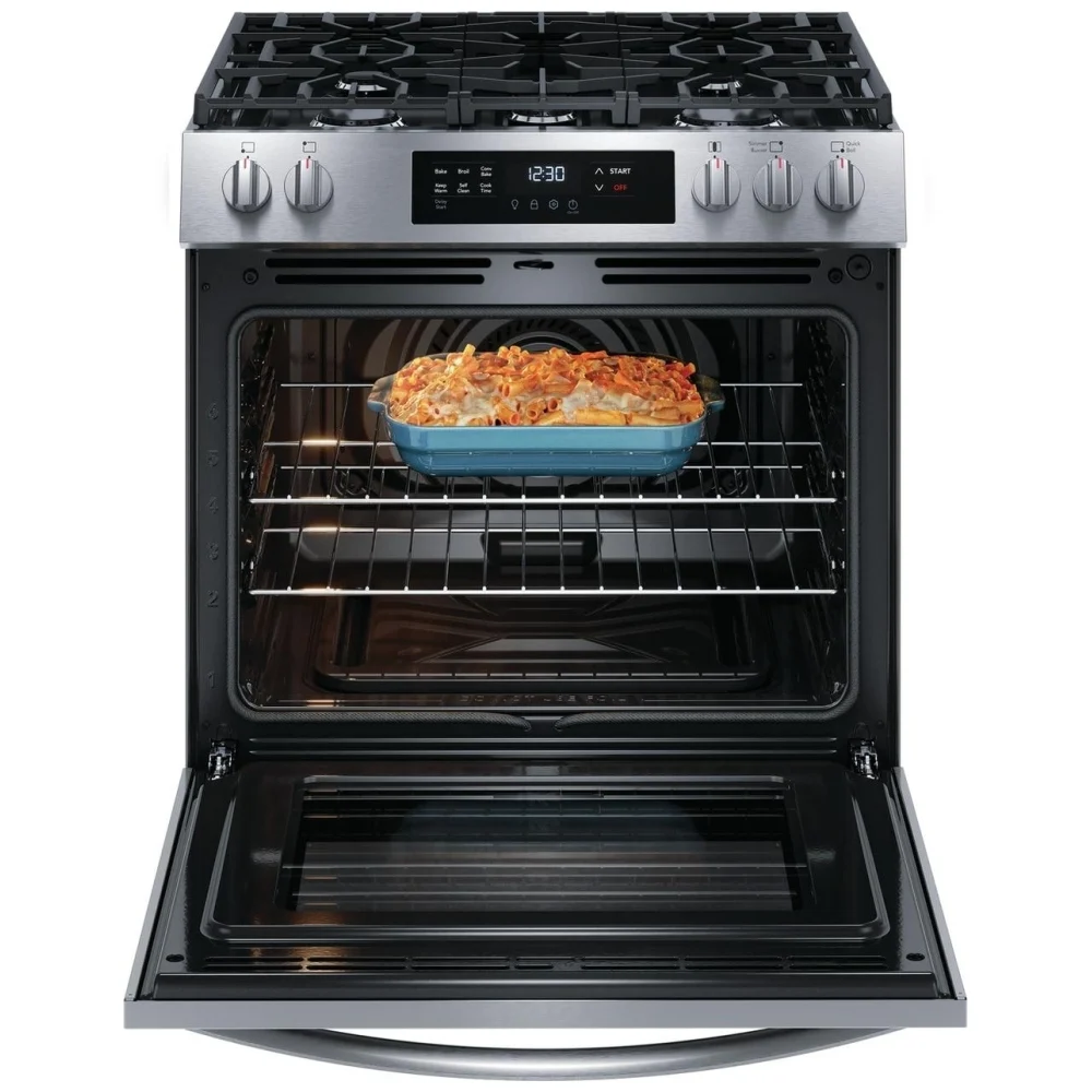 Cuisinière à gaz Frigidaire – 30 pouces, 5.1 pi³, convection, 5 brûleurs, Acier inoxydable – FCFG3083AS – Image 3