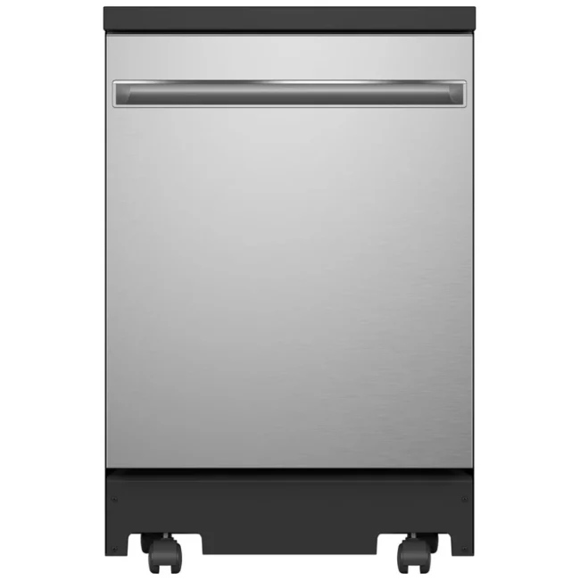 GE portable dishwasher - 24 inch, 54 dB, 12 place settings, stainless steel - GPT225SSLSS