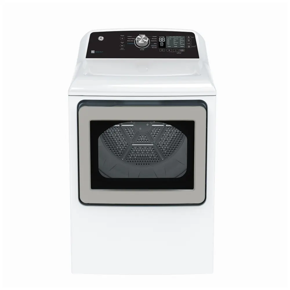 GE Electric Dryer - 27 inch, 7.4 cu. ft., 12 cycles, exhaust, white - GTD68EBMRWS