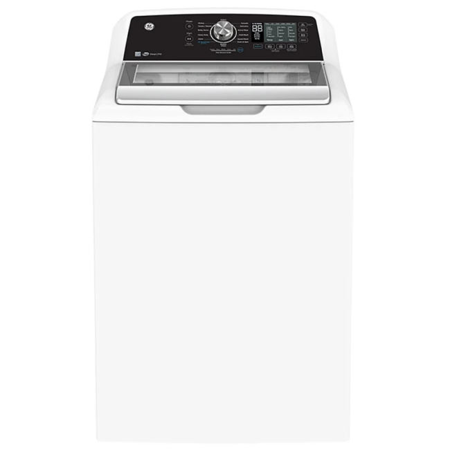 GE upright washer - 27 inches, 5.3 cu. ft., 14 cycles, ENERGY STAR, white - GTW681BMRWS