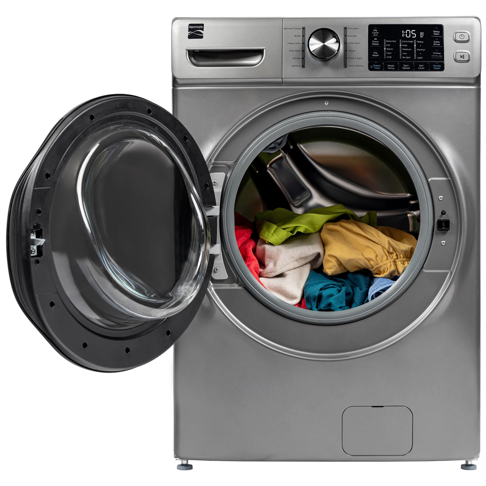 Ensemble laveuse & sécheuse Kenmore 27 pouces – 4,5 pi³ / 8,0 pi³, chargement frontal, gris diamant – 42273 & 92273 - Image 3