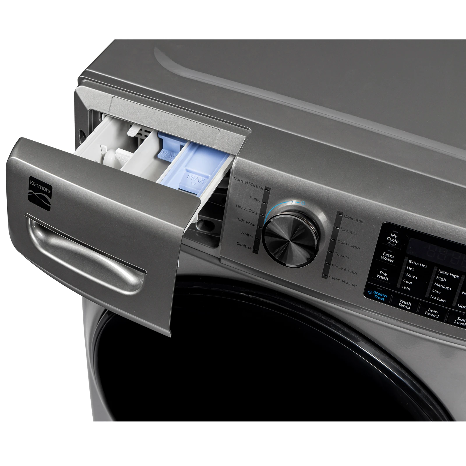 Ensemble laveuse & sécheuse Kenmore 27 pouces – 4,5 pi³ / 8,0 pi³, chargement frontal, gris diamant – 42273 & 92273 - Image 4