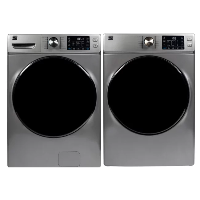 Kenmore 27 inch washer & dryer set - 4.5 cu.ft / 8.0 cu.ft, front load, diamond grey - 42273 & 92273