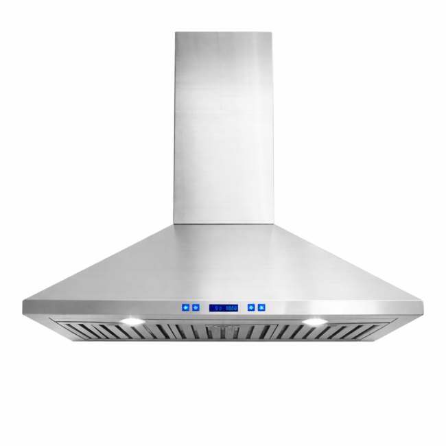 LUX wall-mounted hood - 36 inch, 870 CFM, 6 speeds, LCD, stainless steel - KW36LCD