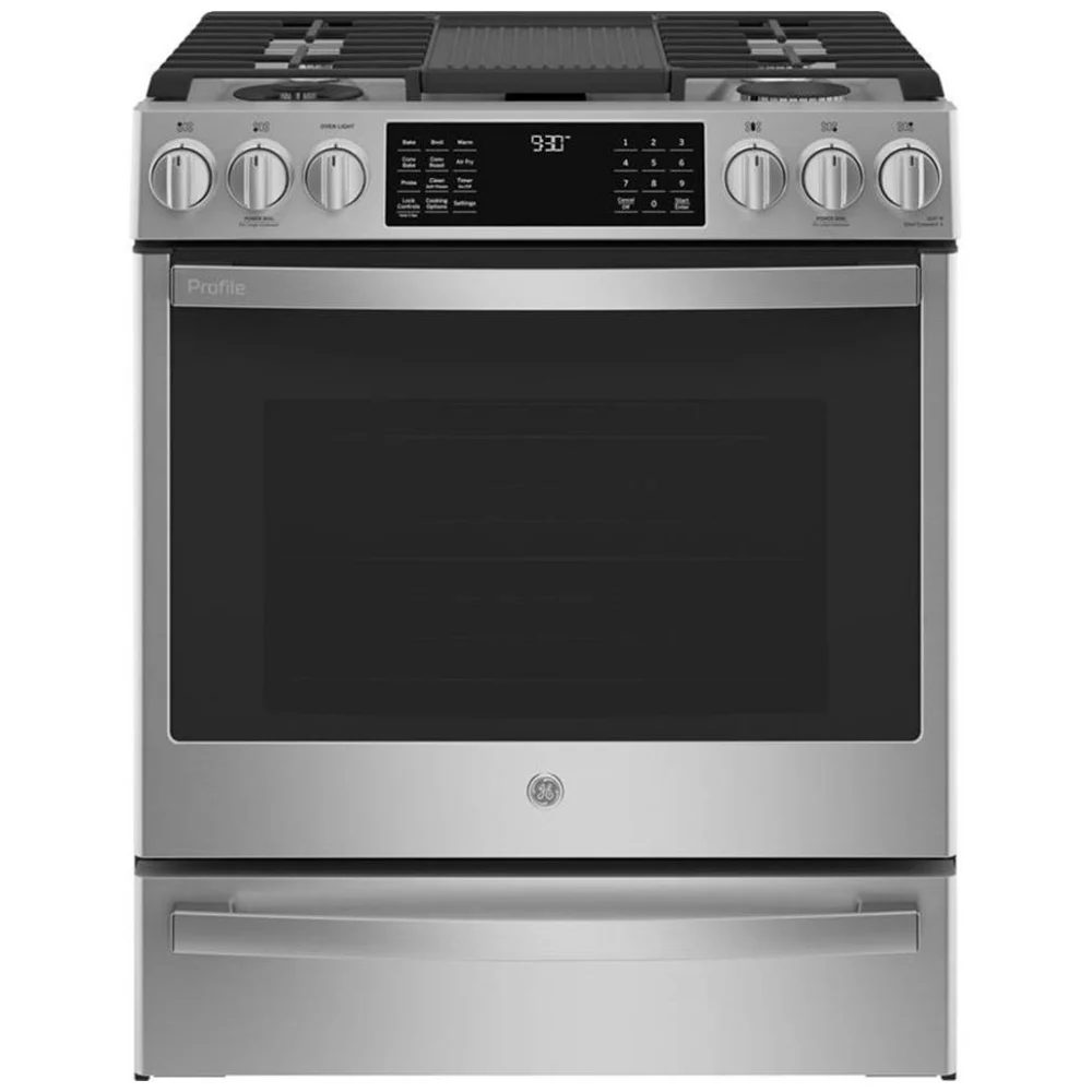 Cuisinière GE Profile – 30 pouces, 5.6 pi³, convection , 5 brûleurs, Acier inoxydable – PC2S930YPFS