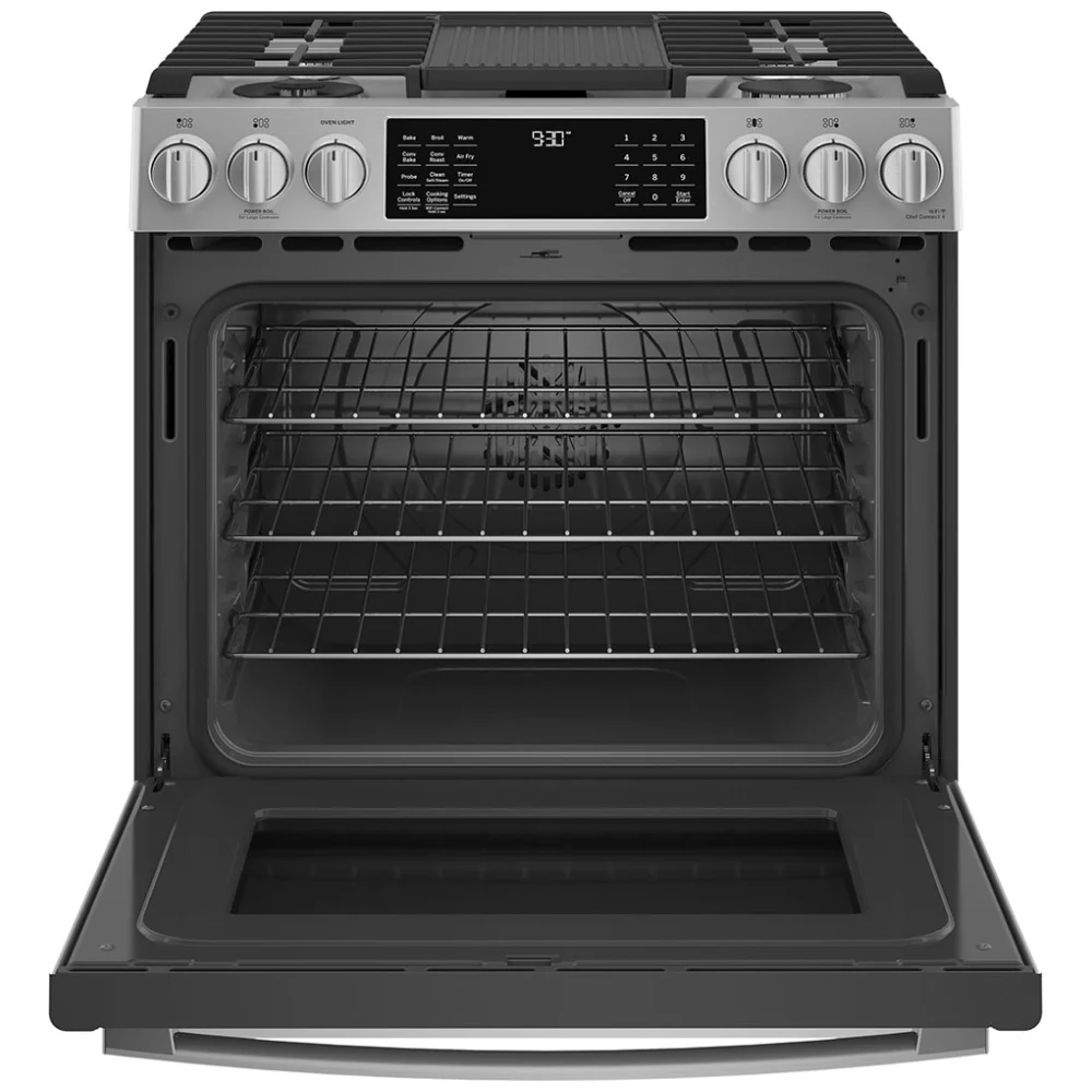 Cuisinière GE Profile – 30 pouces, 5.6 pi³, convection , 5 brûleurs, Acier inoxydable – PC2S930YPFS – Image 2