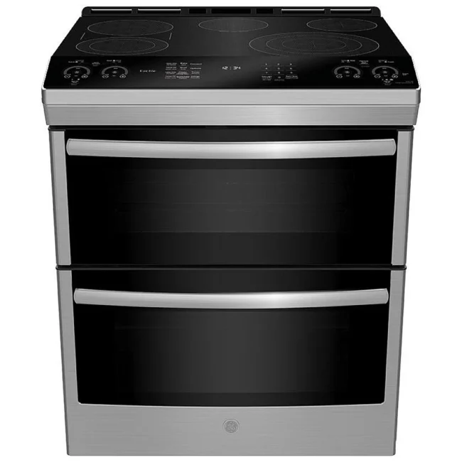GE Profile 30 inch range - 6.7 cu. ft., double oven, convection, Stainless steel - PCS980YMFS