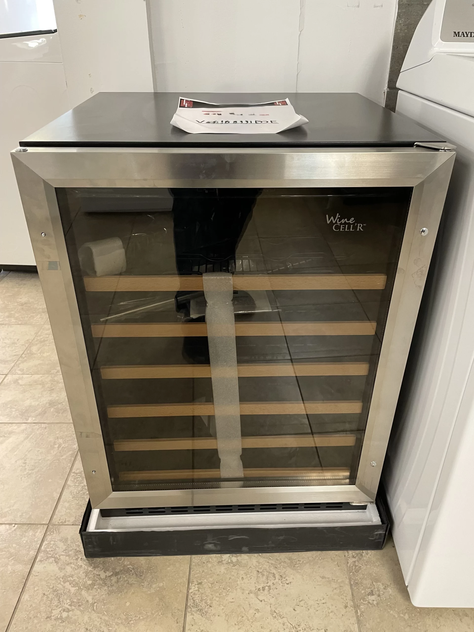 Cellier à vin Winecell’r – 46 bouteilles, porte vitrée, Noir– WC46 - Image 3