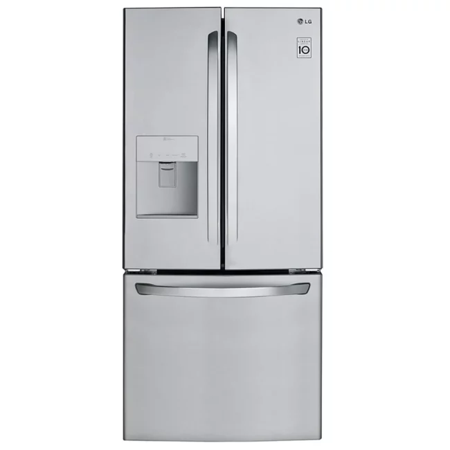 LG refrigerator with French doors, 30" with water and ice, stainless steel - LRFWS2200S