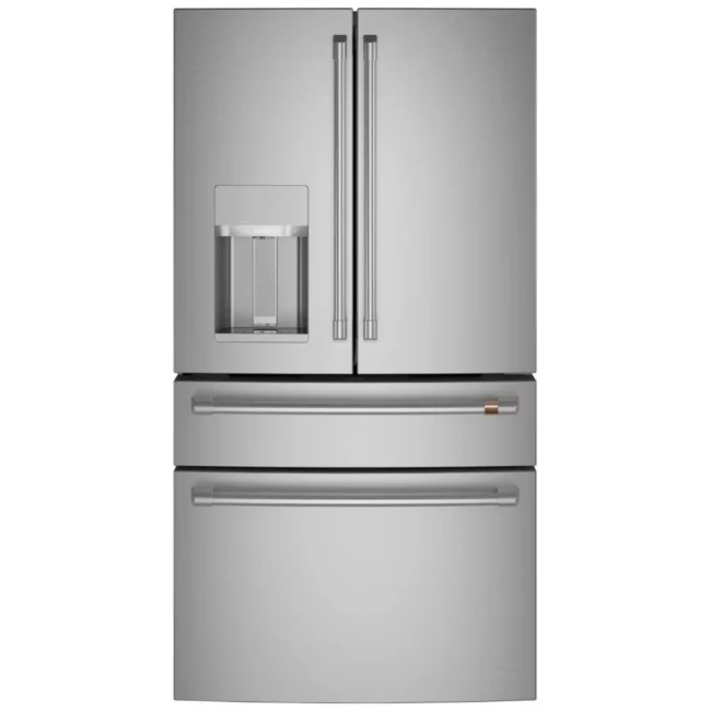 GE Café French door refrigerator - 36 inches, 27.8 cu. ft., stainless steel - CVE28DP2NS1