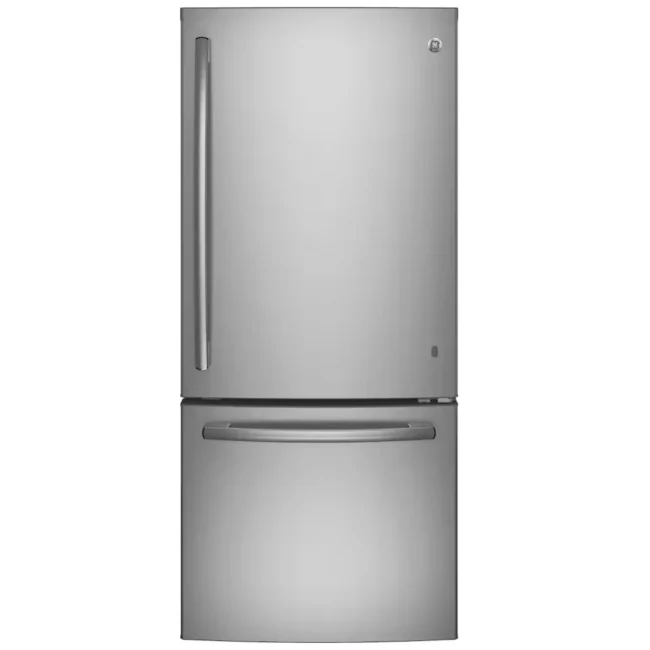 GE Bottom-Freezer Refrigerator - 30 inches, 21 cu. ft., stainless steel - GDE21DYRKFS