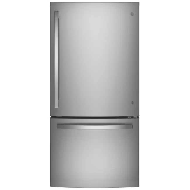 GE Bottom-Freezer Refrigerator - 33 inches, 24.8 cu. ft., stainless steel - GDE25EYKJRFS