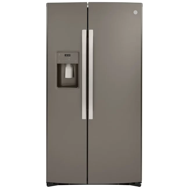 GE 36-inch side-by-side refrigerator with water and ice, slate - GSS25IMNES
