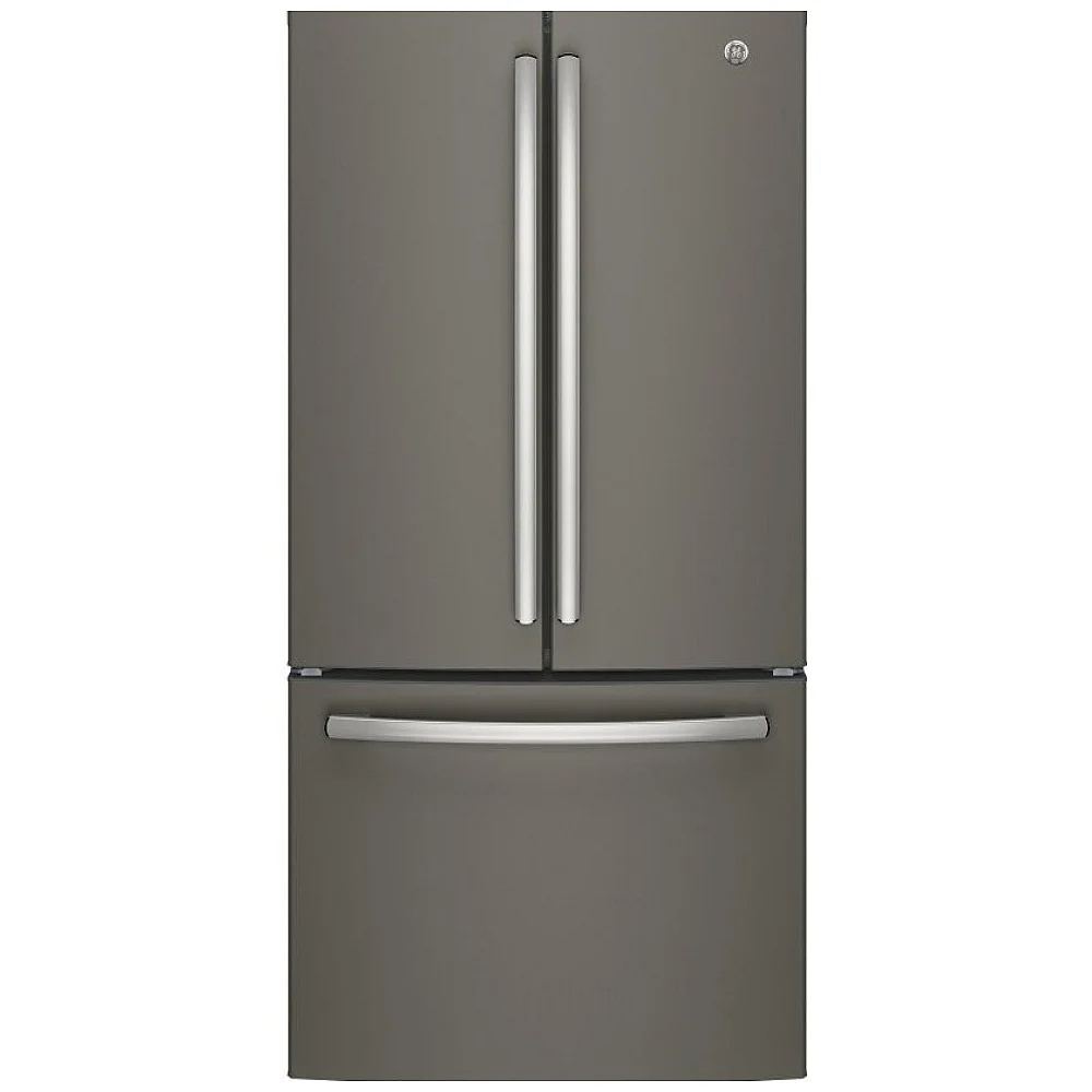 GE French door refrigerator - 33 inch, counter depth, 18.6 cu. ft, slate - GWE19JMLES
