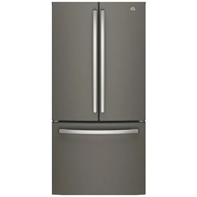GE 33-inch French door refrigerator with water and ice, slate - GWE19JMLES