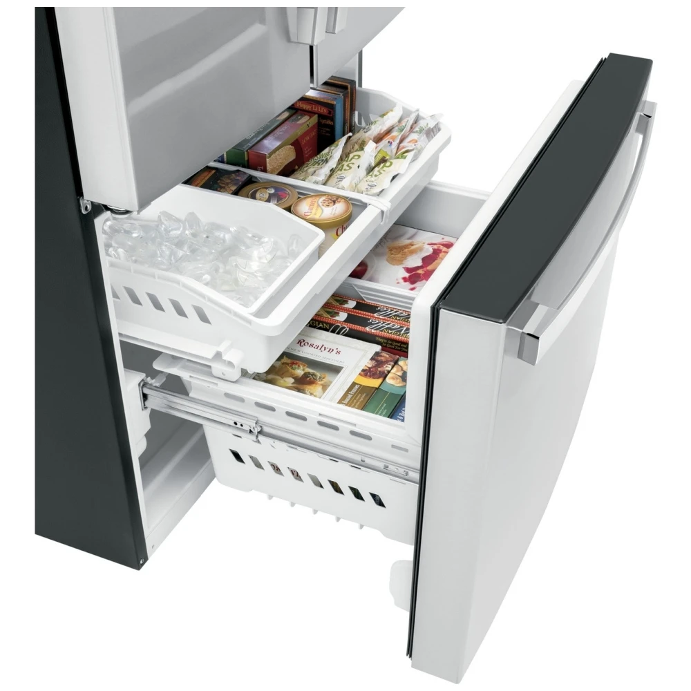 Réfrigérateur à portes françaises GE – 36 pouces, profondeur de comptoir, 21,9 pi³, inox – GWE22JYMFS - Image 4