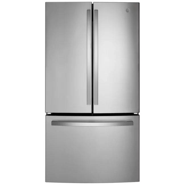 GE French door refrigerator - 36 inch, counter depth, 21.9 cu. ft, stainless steel - GWE22JYMFS