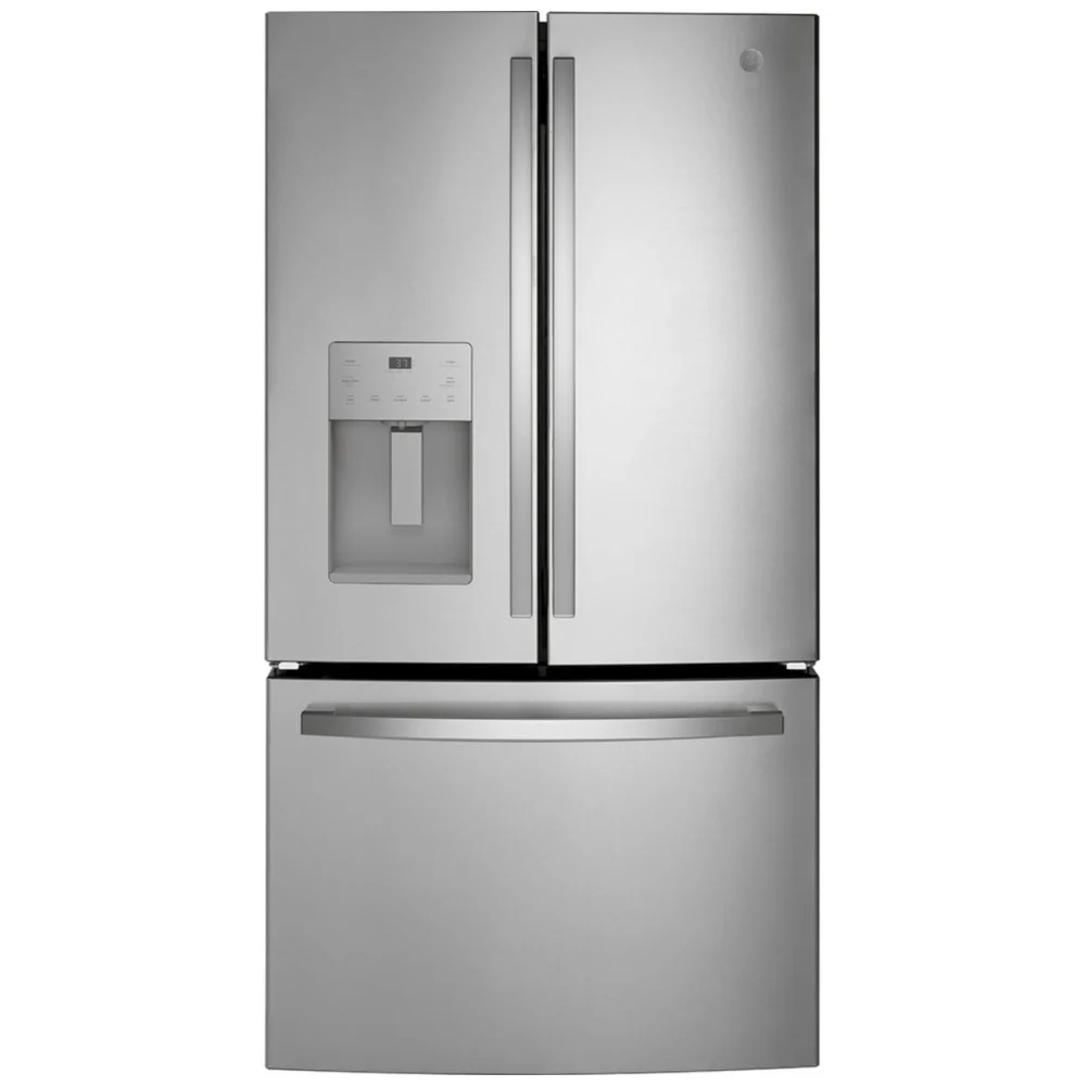 GE French door refrigerator - 36 inch, counter depth, 20.6 cu. ft, stainless steel - GYE21JYMFS