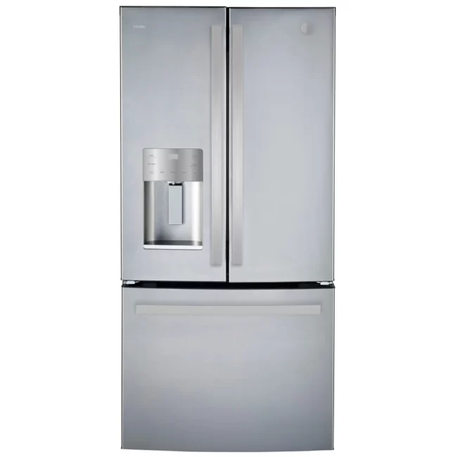 GE Profile French door bottom freezer - 33 inch, 24.8 cu. ft., stainless steel - PFE24HYRCFS
