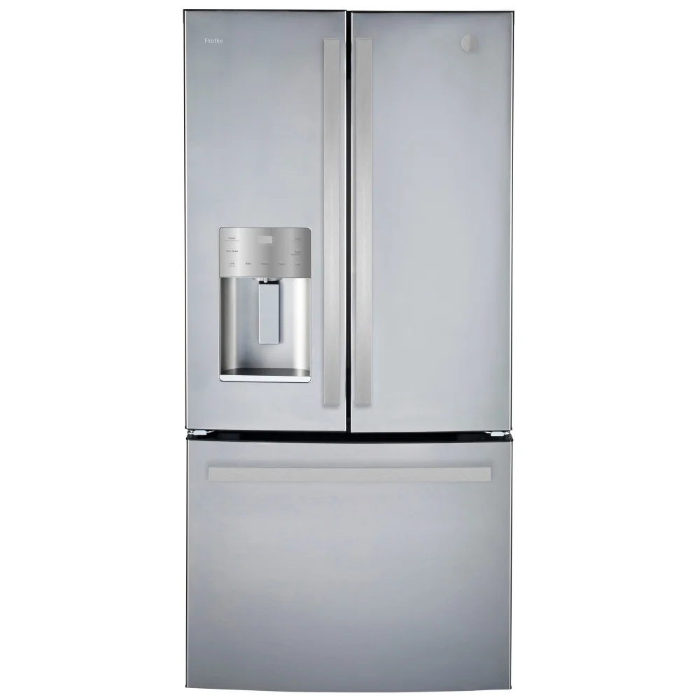 GE Profile French door bottom freezer - 33 inch, 24.8 cu. ft., stainless steel - PFE24HYRCFS