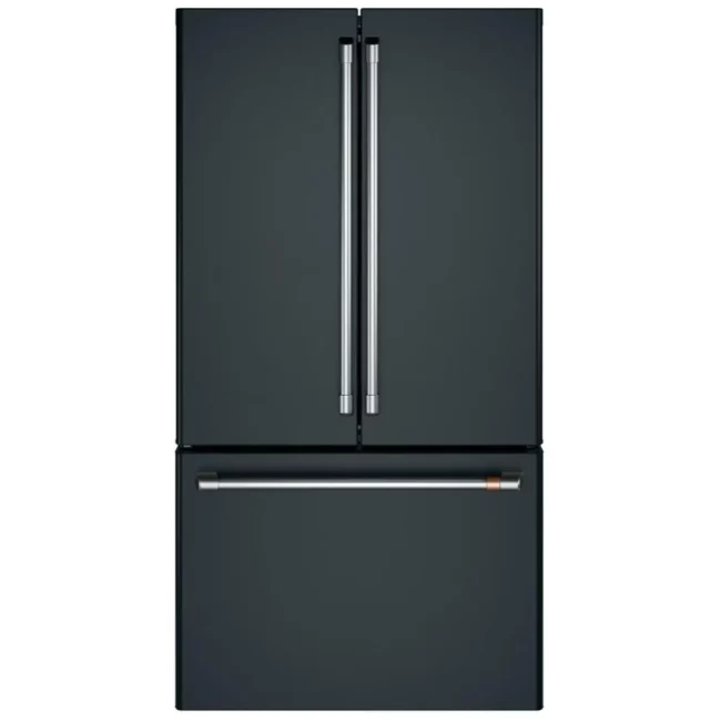 GE Café French door refrigerator - 36", 23.1 cu. ft., counter depth, matte black - CWE23SP3MD1