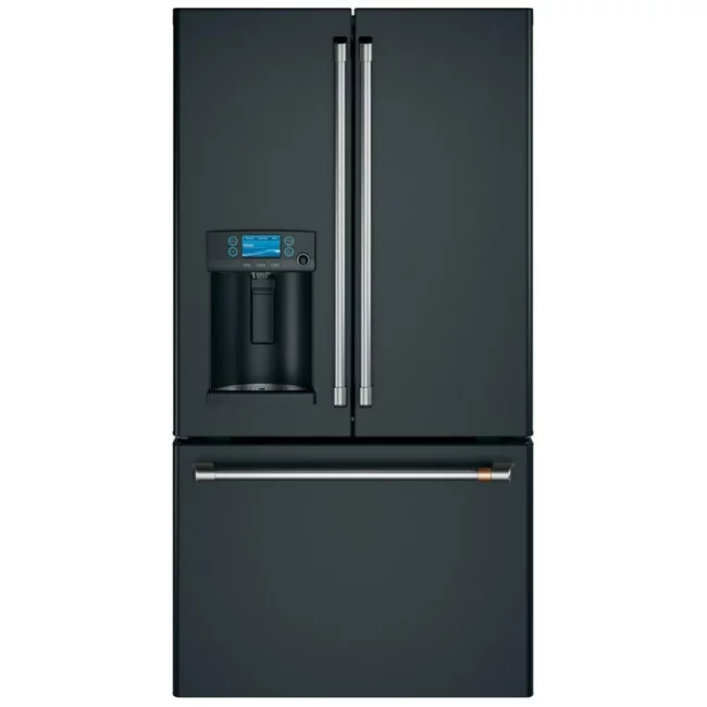 GE Café French door refrigerator, 36" with water and ice, black - CYE22TP3MD1